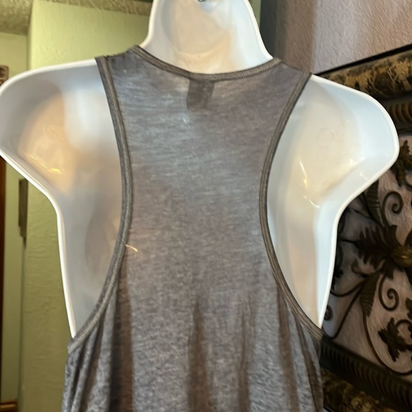 EUC Hollister Tank Top- Grey Sheer peplum hem Sz S - Picture 6 of 12